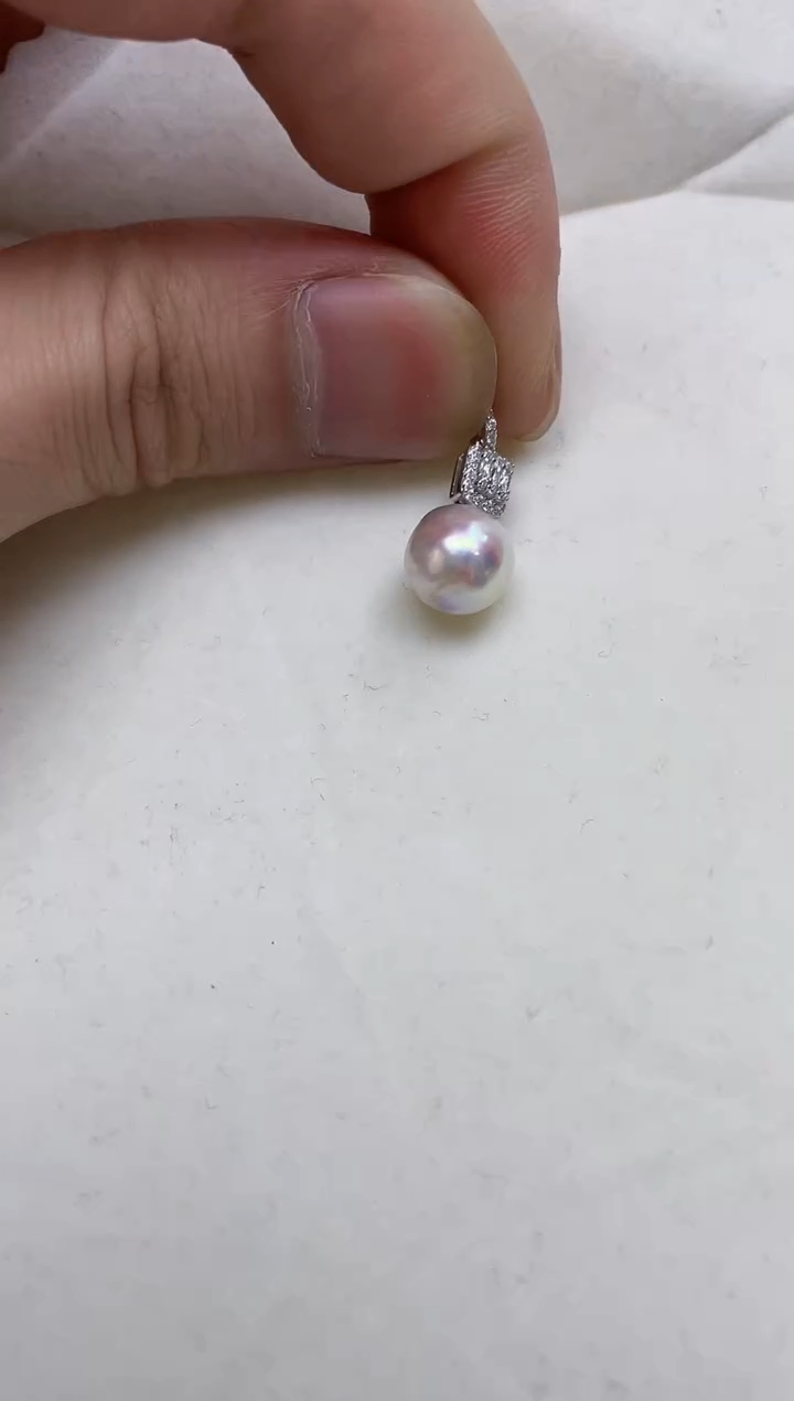 颈饰银S925镶嵌海水珍珠  