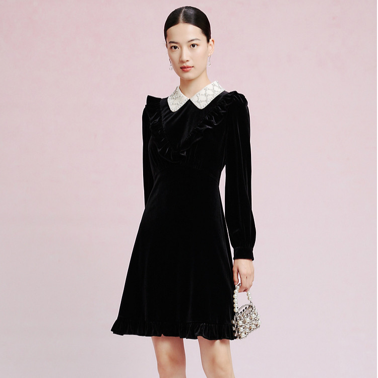 【晨粉专享价】La Koradior拉珂蒂温柔优雅女士减龄时尚显瘦连衣裙