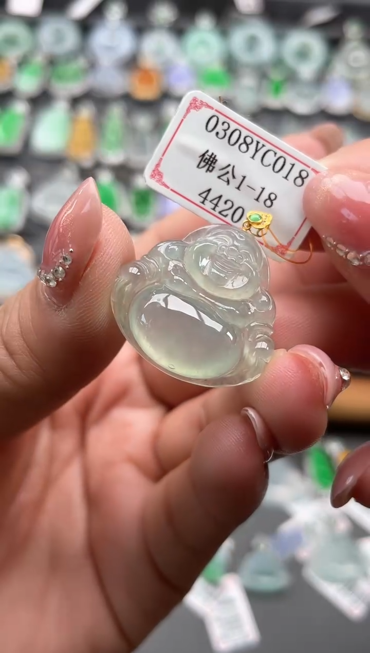 【闪购商品】翡翠挂件18K金镶嵌0308YC018