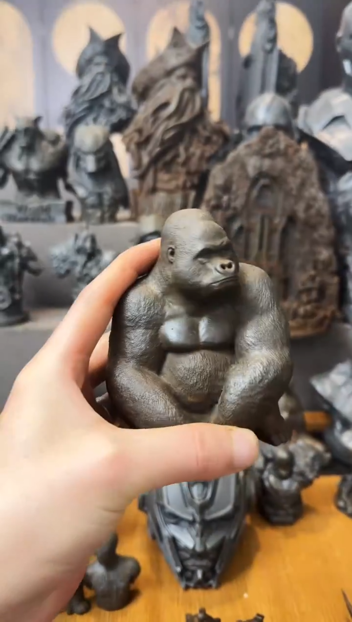 铁实心铁艺摆件~~猩猩（锈色）