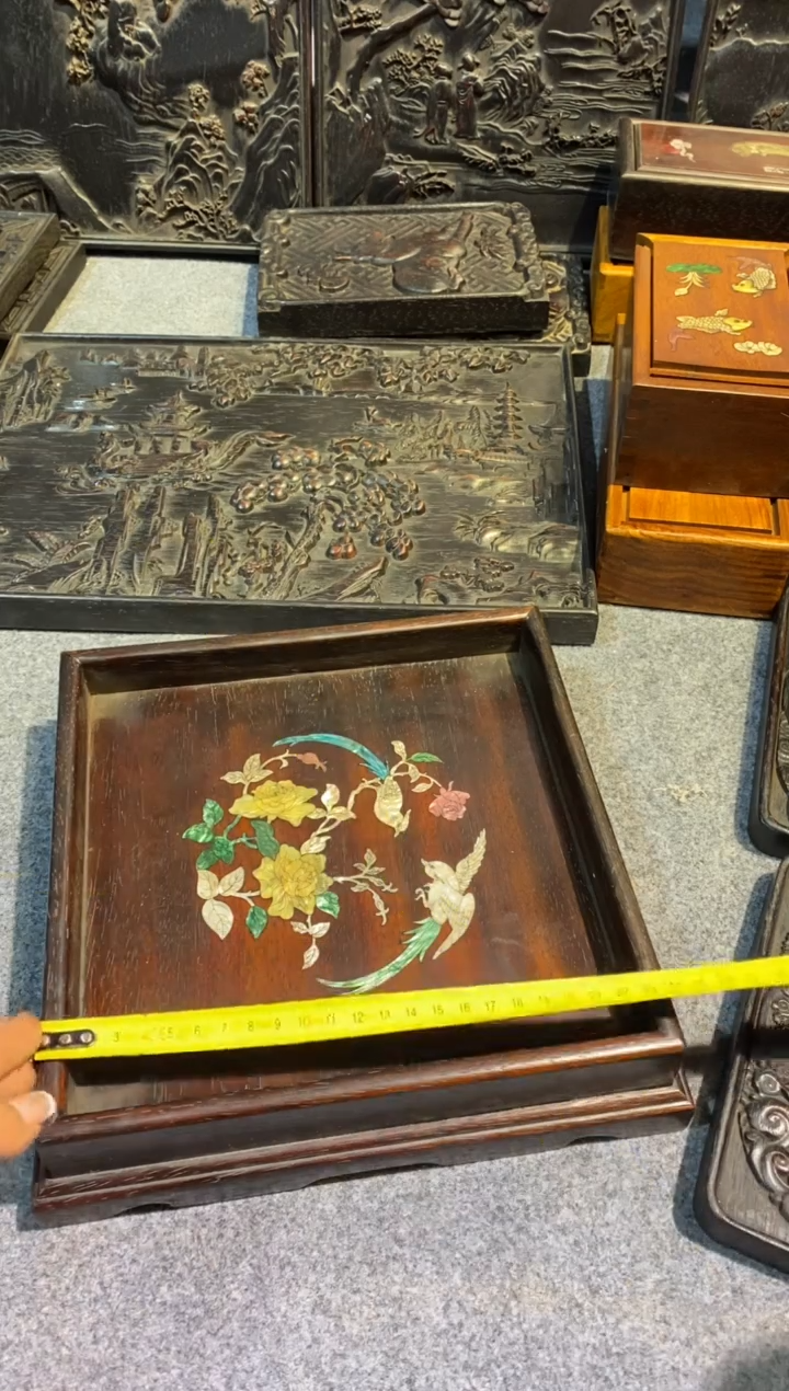 木紫檀拆件雕刻板以直播间实物为准微瑕老物件