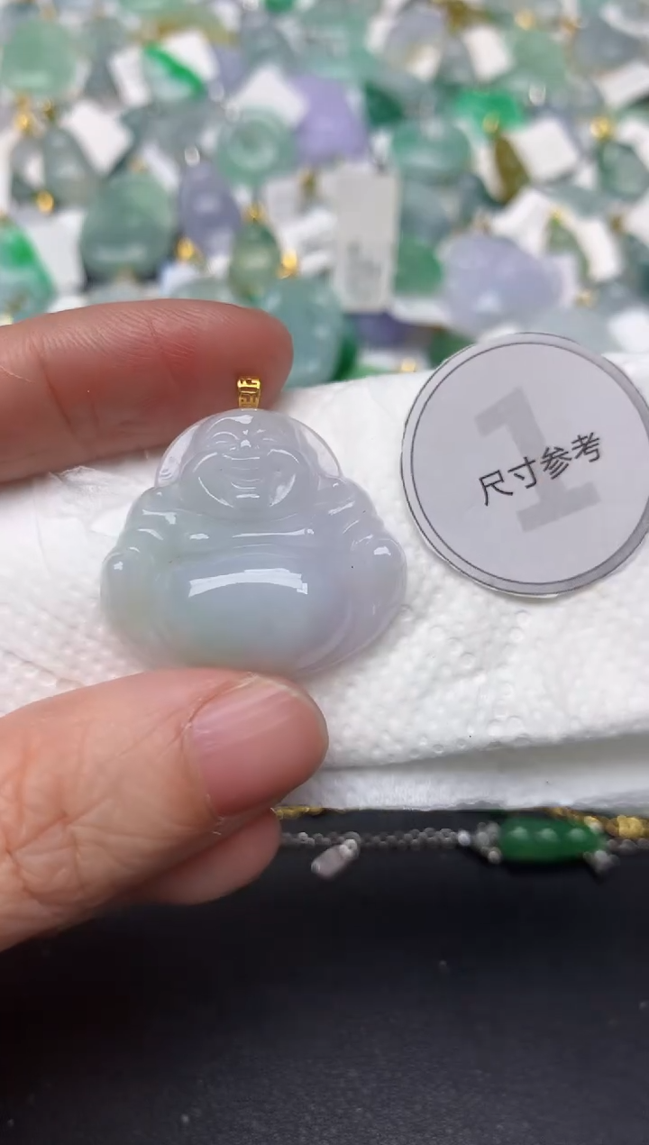 颈饰18K金镶嵌翡翠天然缅甸A货翡翠