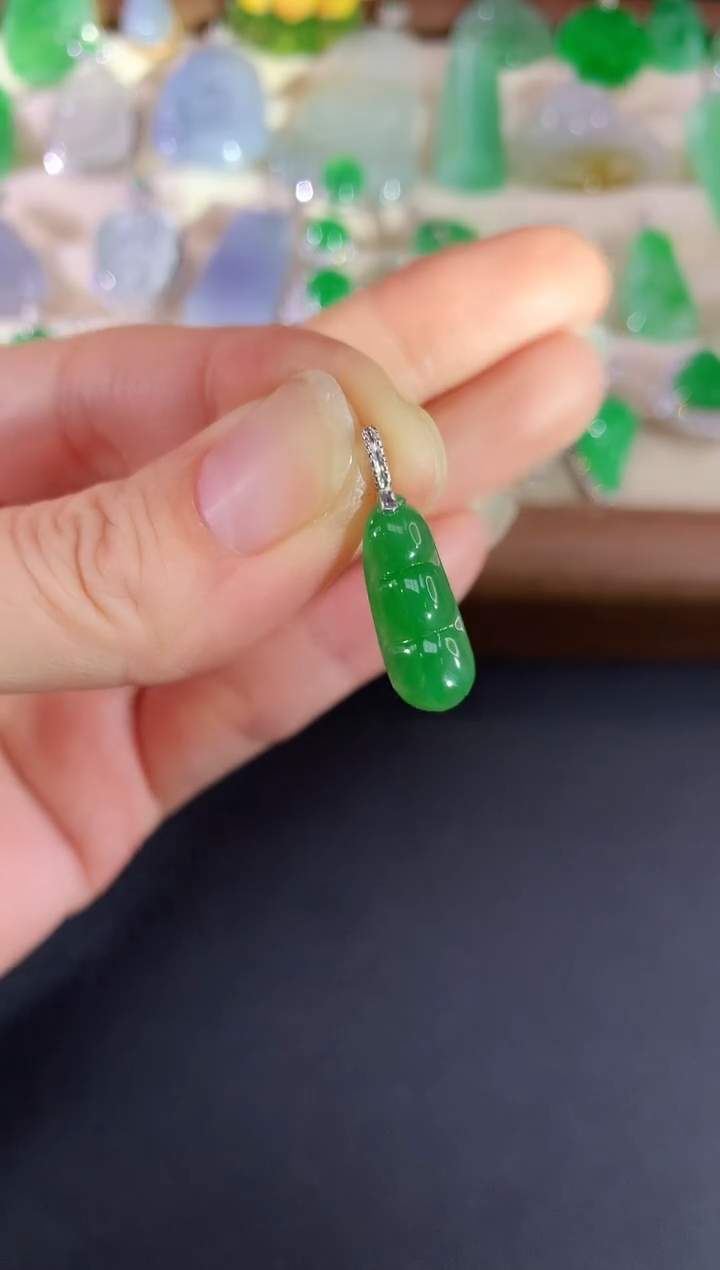 吊坠(不含链)18K金镶嵌翡翠31|1980