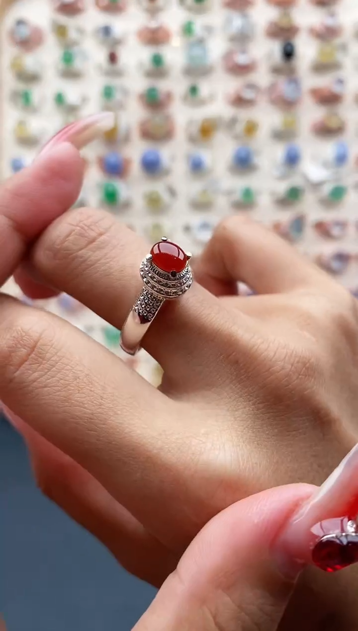 【闪购商品】翡翠戒指未镶嵌缅甸天然A货翡翠444 2+4