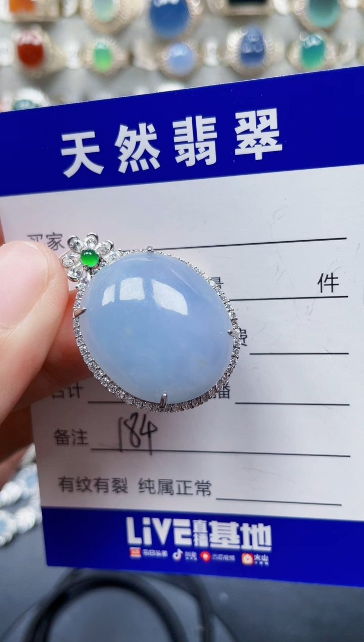 颈饰银S925镶嵌翡翠184