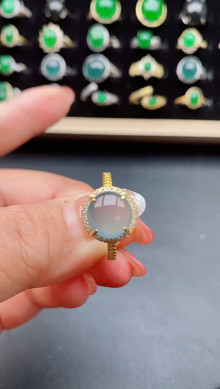 【闪购商品】翡翠戒指银S925镶嵌12121