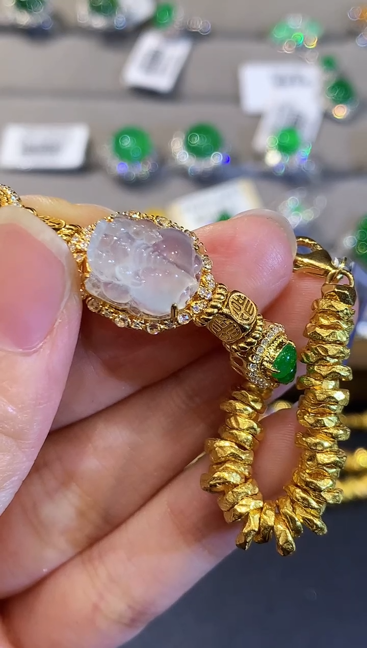 18K金镶嵌手链翡翠SY多样性发其一