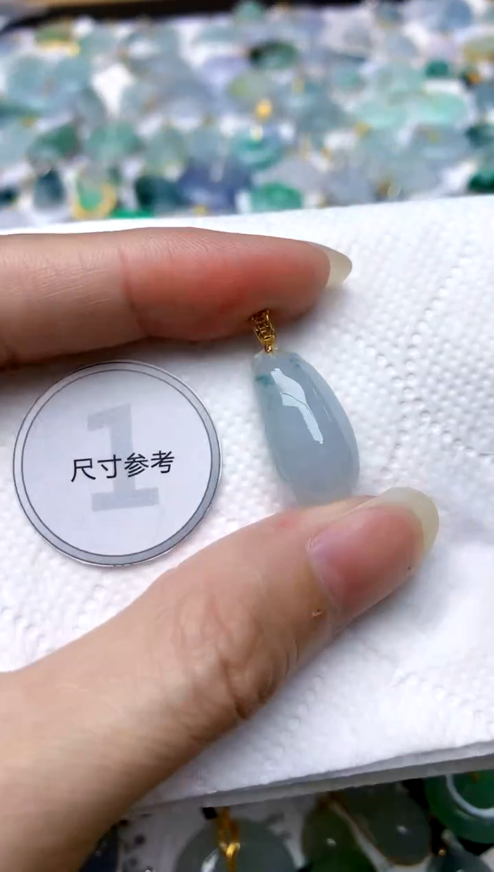 颈饰银S925镶嵌翡翠天然A货翡翠