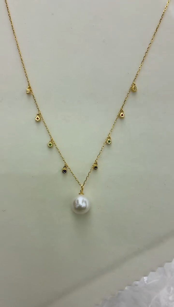 银S925镶嵌DA淡水珍珠吊坠 BQ413