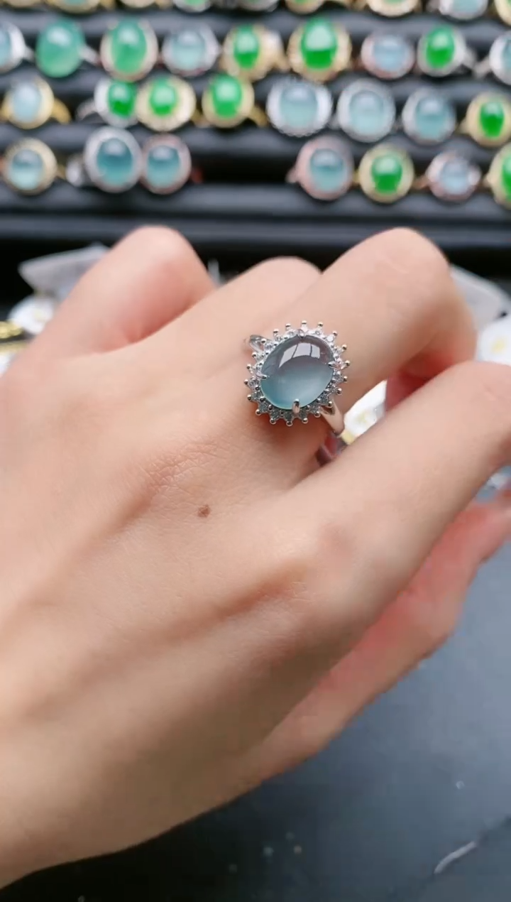 【闪购商品】翡翠戒指银S925镶嵌11111