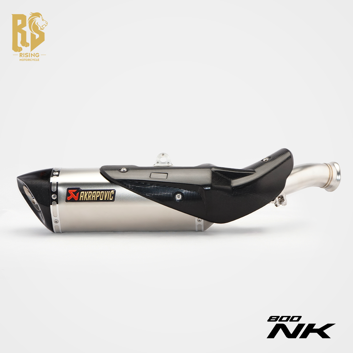 适用于春风800NK摩托 机车配件 六角圆孔磨砂碳嘴中尾一体排气管