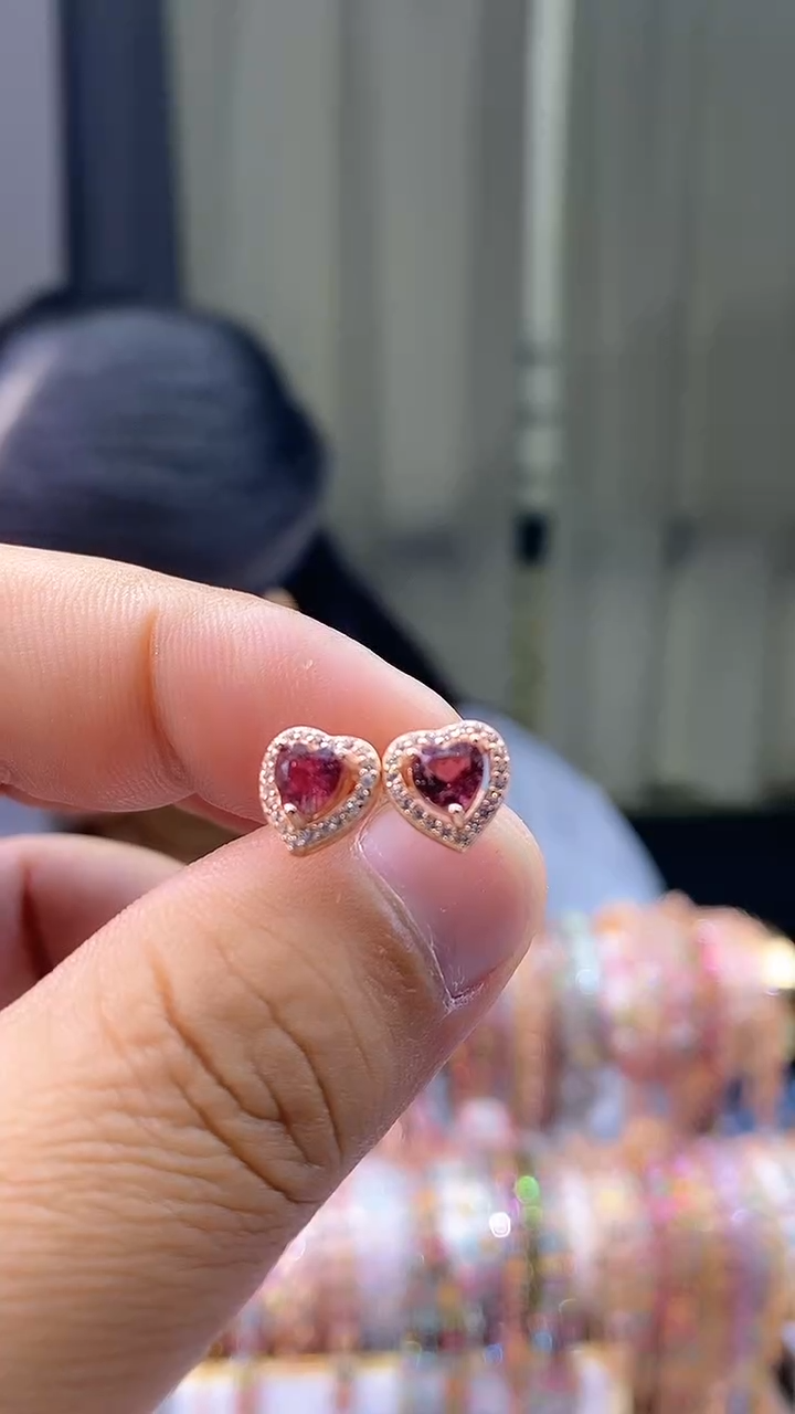 【闪购商品】碧玺耳钉银S925镶嵌1561565165656