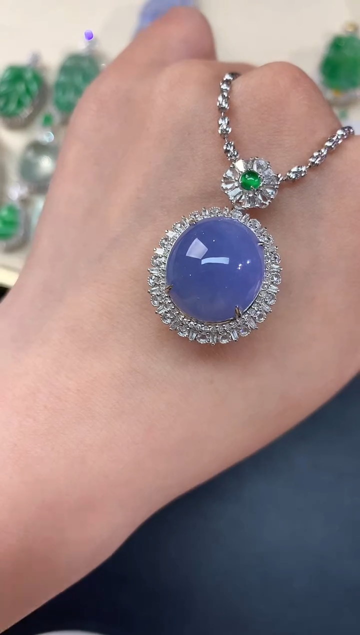 【闪购商品】翡翠吊坠(不含链)18K金镶嵌A127|29800