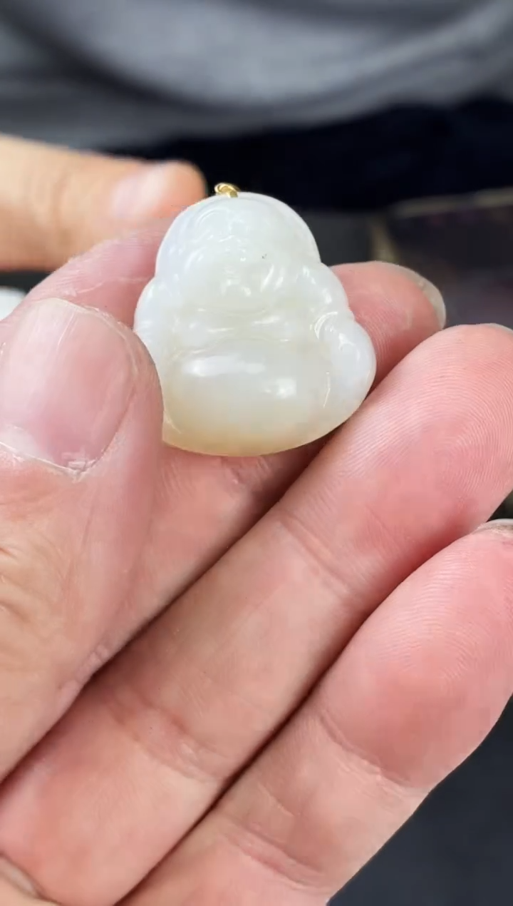 吊坠(不含链)18K金镶嵌和田玉M43