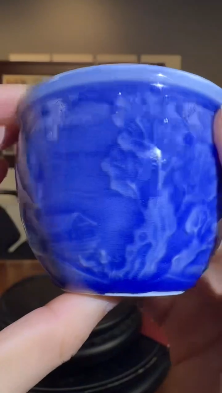 杯子陶瓷B25/窑变冰裂宝石蓝杯——
