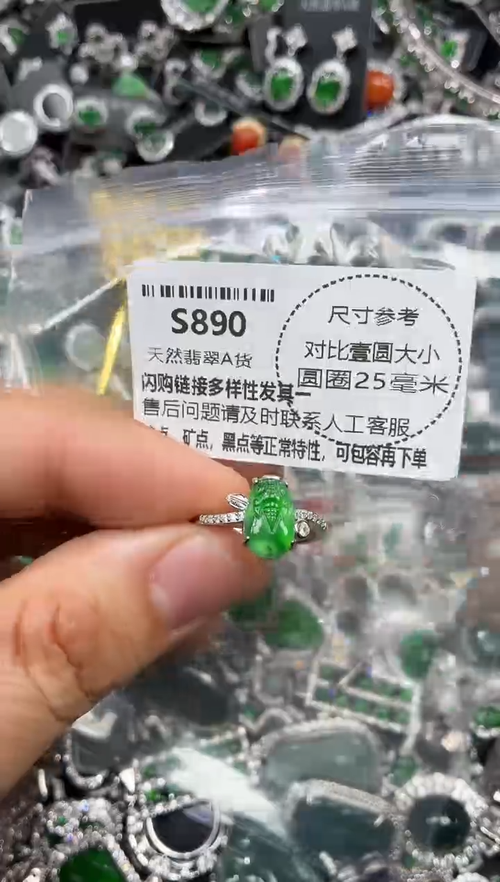 颈饰未镶嵌翡翠S890戒指