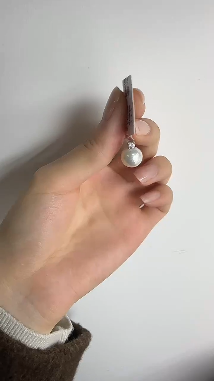 银S925镶嵌耳饰淡水珍珠G001