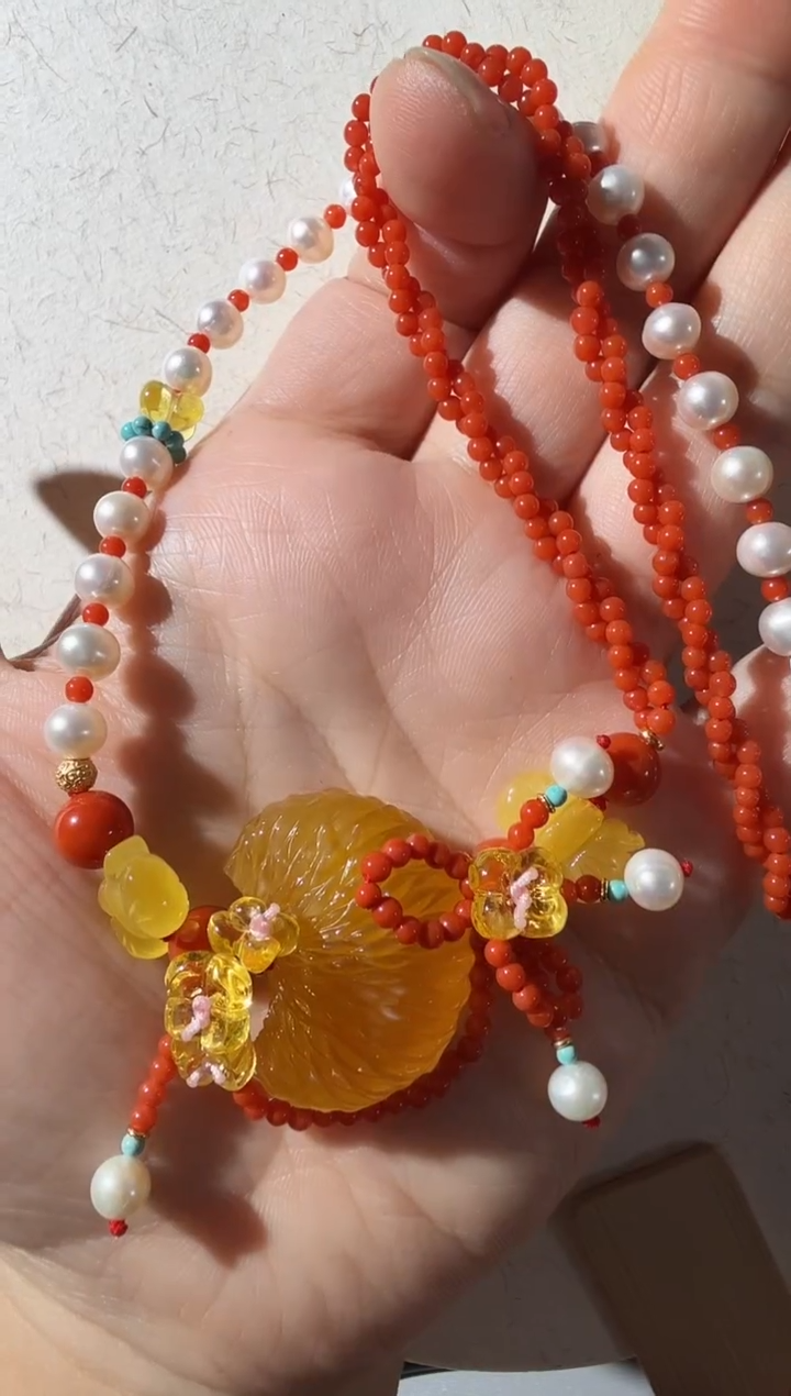 【闪购商品】蜜蜡项链未镶嵌蜜蜡橘子项链