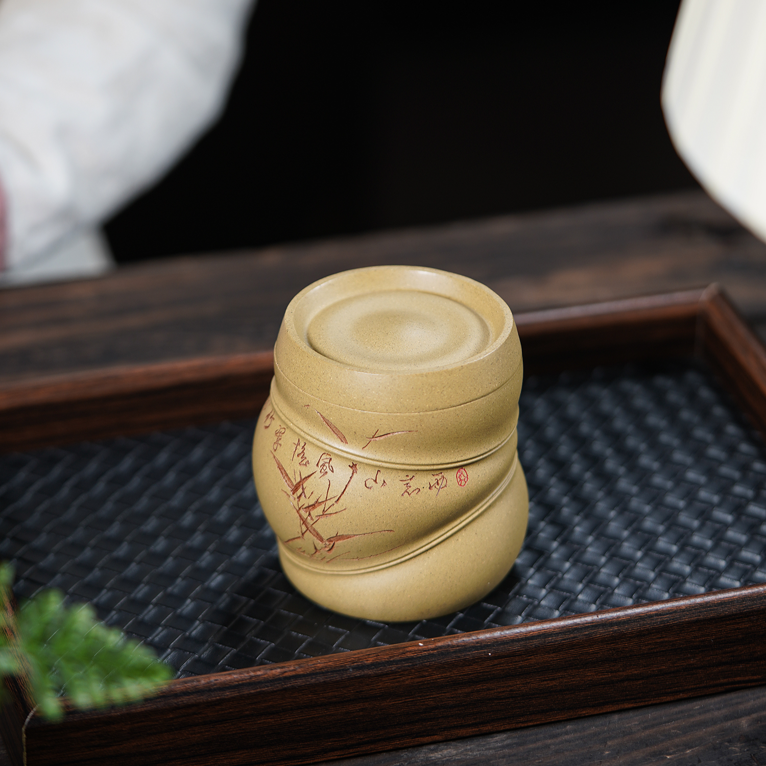 宜兴紫砂 | 原矿全手工高端  佛肚竹小号  紫砂茶叶罐  茶仓