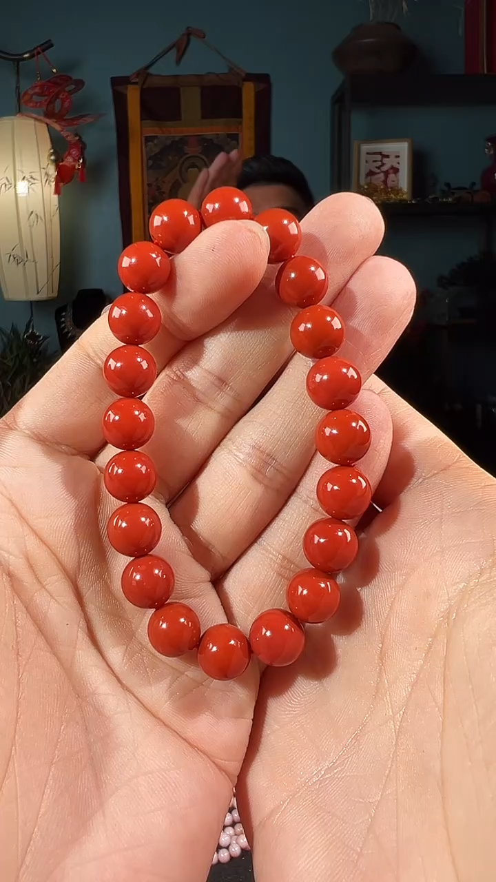 【闪购商品】南红玛瑙手串未镶嵌10+圆珠甘南柿子黄