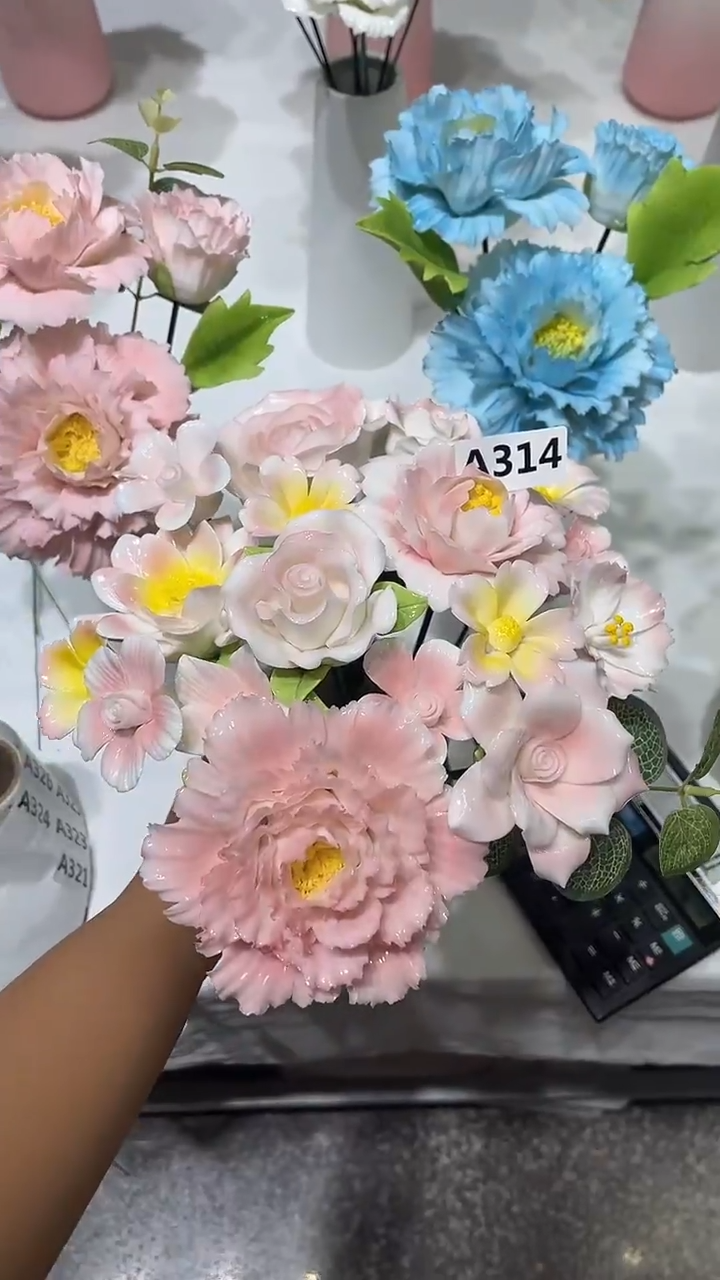 陶瓷花春****༊手捏花--314