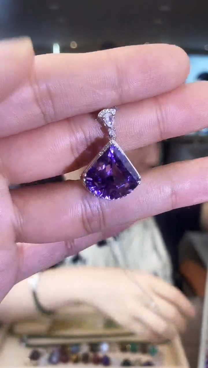 银S925镶嵌颈饰水晶13天然宝石