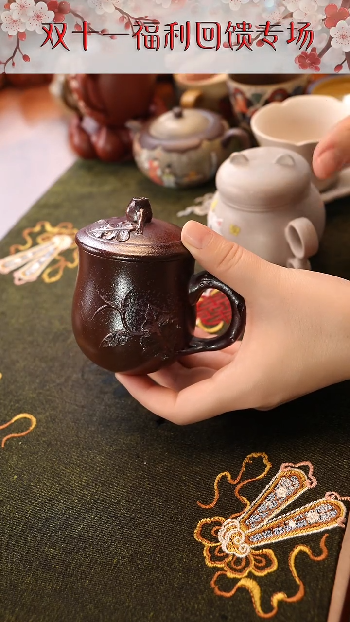 茶壶紫砂柴烧盖杯