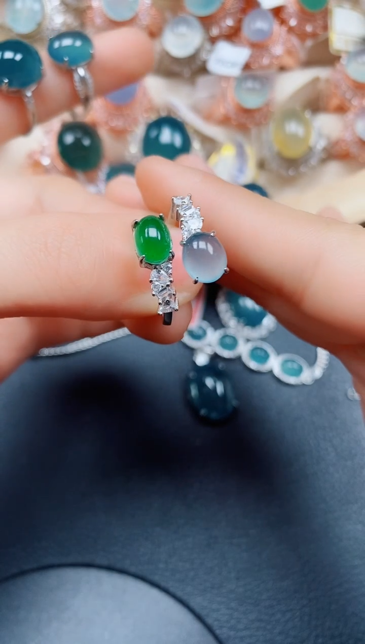 【闪购商品】翡翠戒指银S925镶嵌翡翠