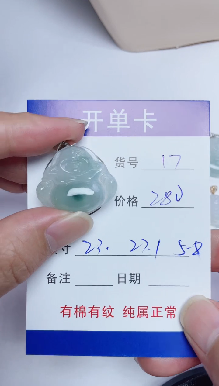 吊坠(赠链)银S925镶嵌翡翠17