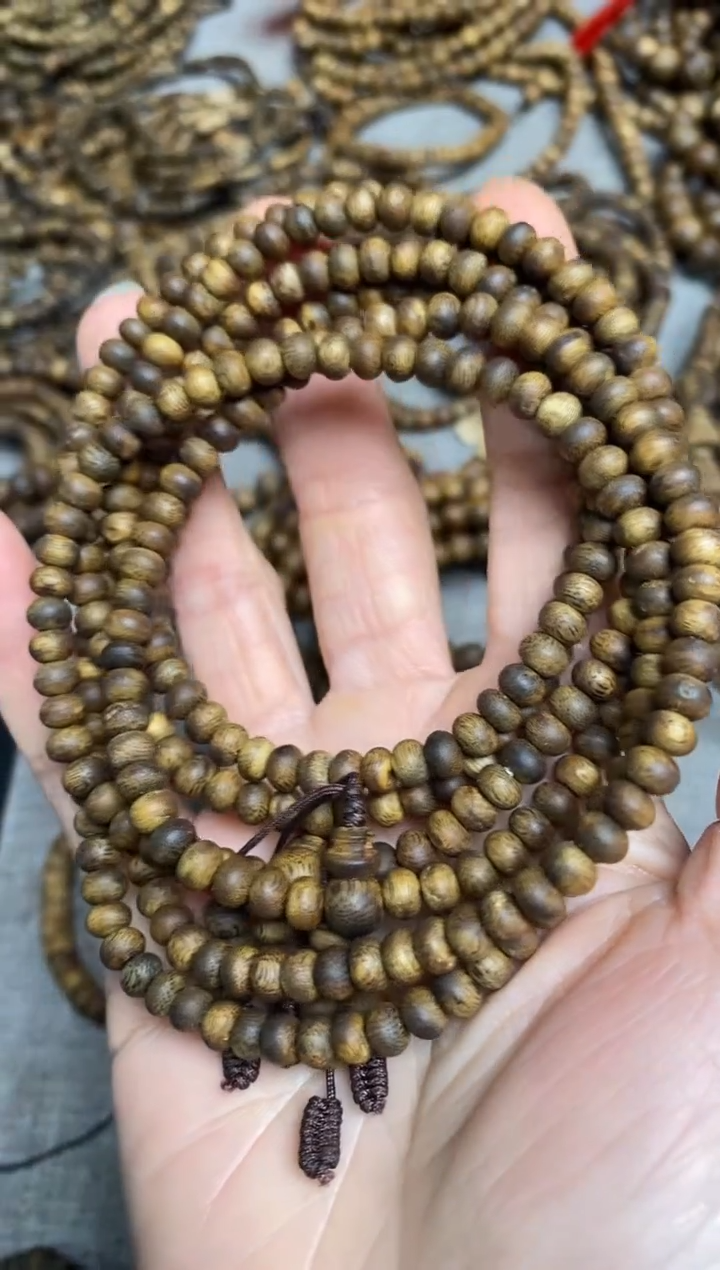 沉香手串千里香05苹果珠多圈手串9+多样性发一