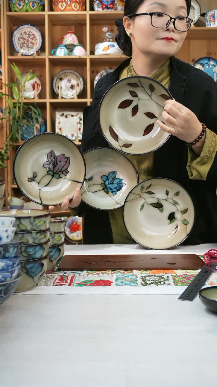 瓷片小可陶瓷高温四只大面碗