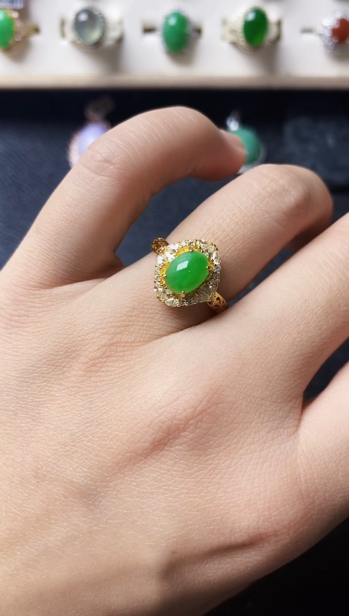 【闪购商品】翡翠戒指银S925镶嵌11111