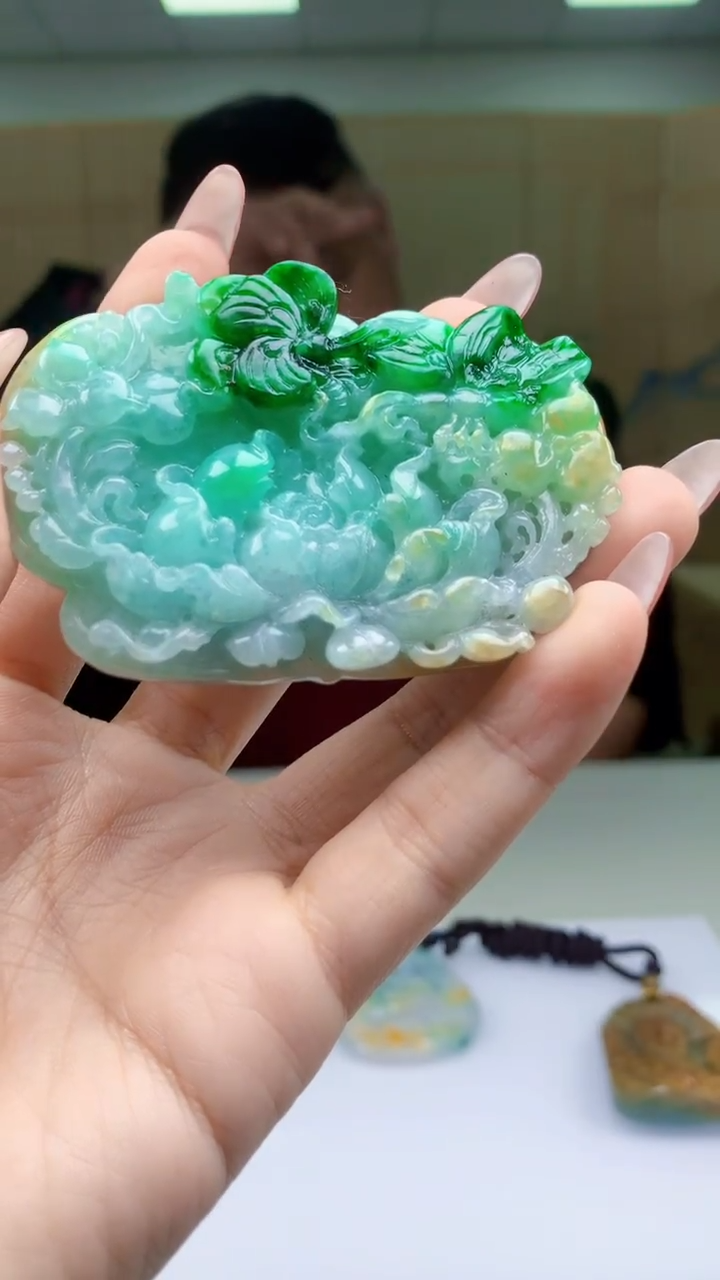 【闪购商品】定制翡翠未镶嵌4969ty-毛货挂件95