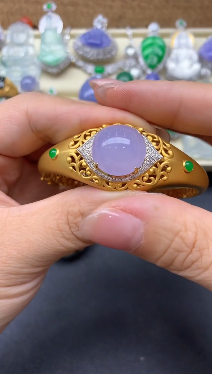 【闪购商品】翡翠手镯18K金镶嵌499-中国好珍宝