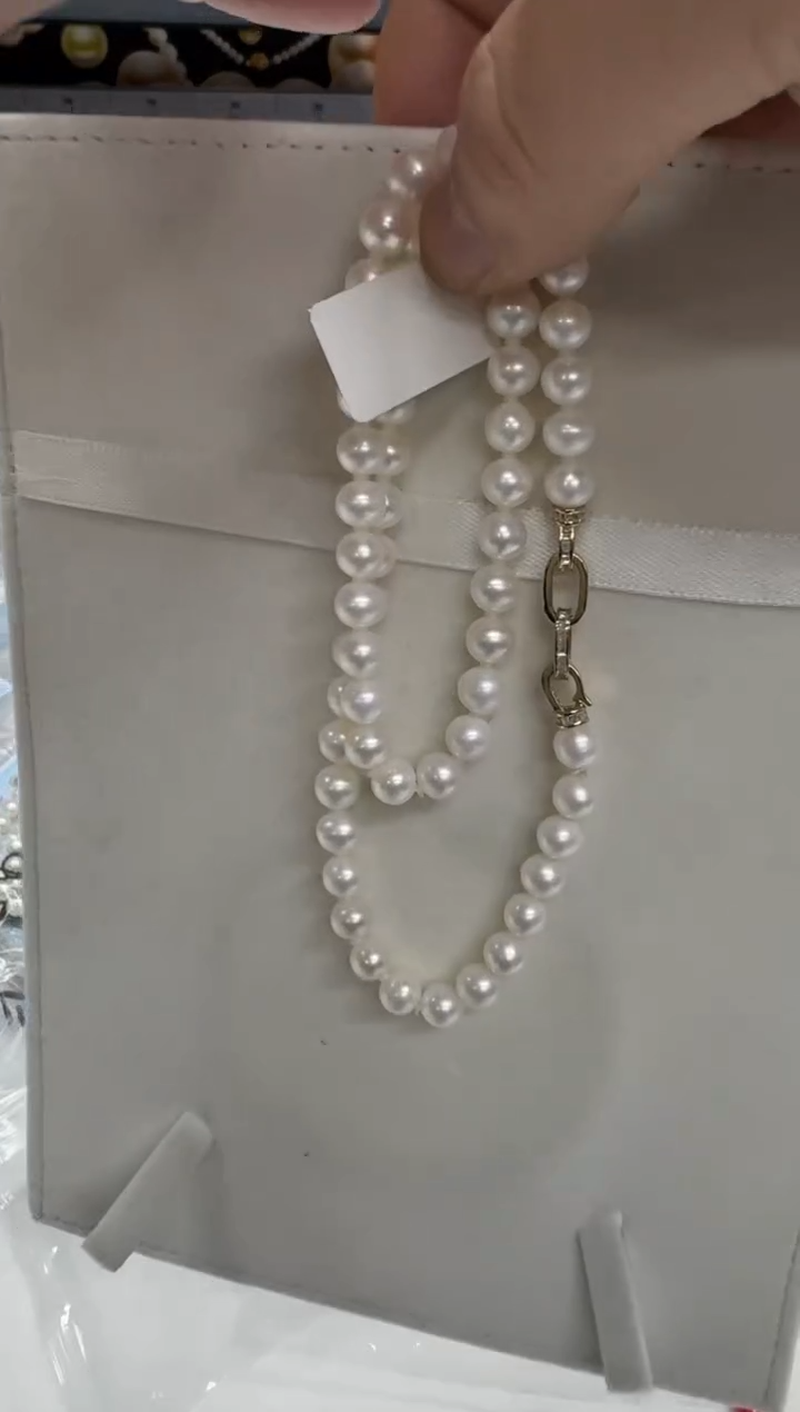 【闪购商品】淡水珍珠项链银S925镶嵌7mm