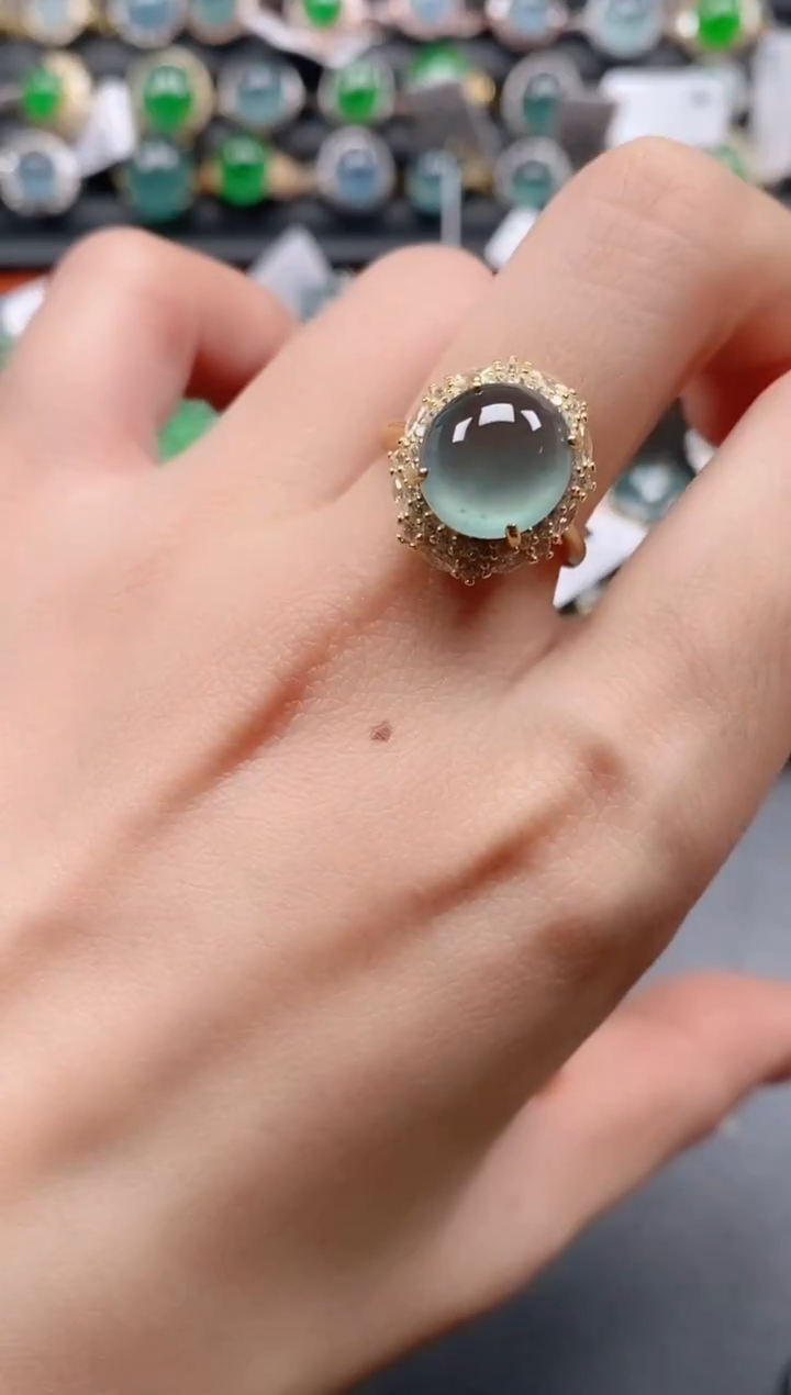 银S925镶嵌戒指翡翠11111