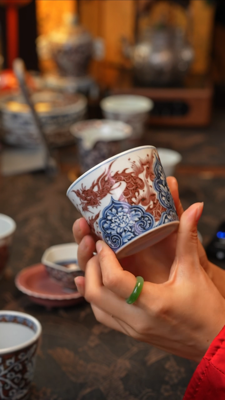 【闪购商品】正萌堂    景德镇陶瓷 龙穿花冰桶