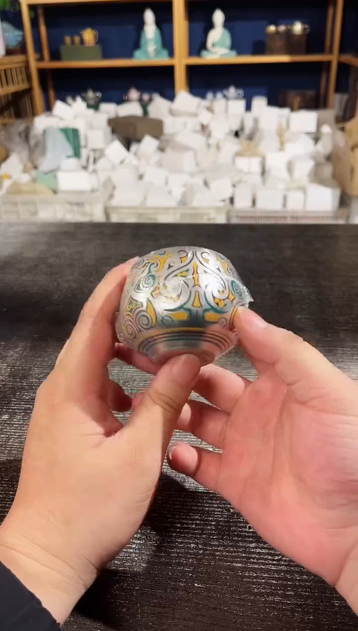 【闪购商品】其他国宝窑唐卡鎏银风水缸主人杯