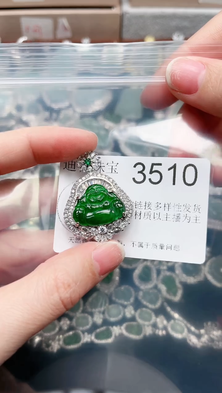 【闪购商品】翡翠颈饰未镶嵌3510赠皮绳