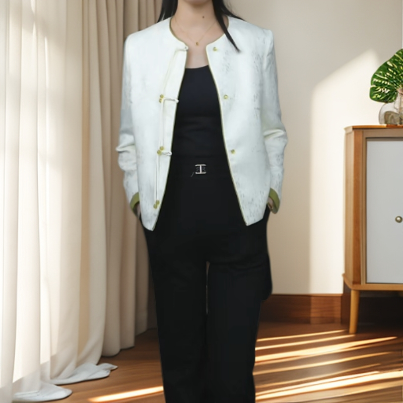 3537-时尚气质百搭潮流设计国风盘扣小外套