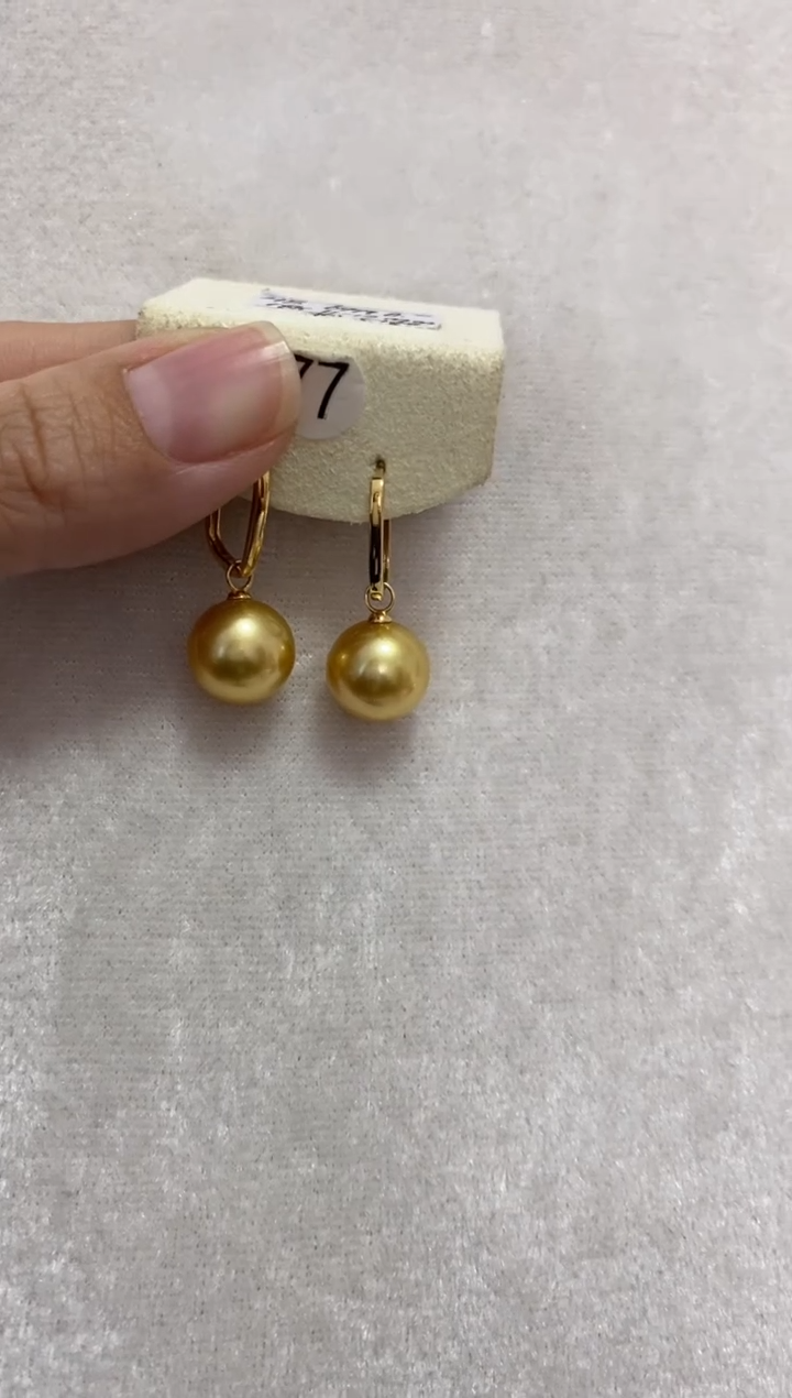 【闪购商品】海水珍珠耳饰18K金镶嵌11-12mm