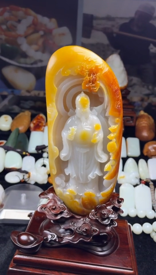 未镶嵌和田玉摆件财爷爷摆件