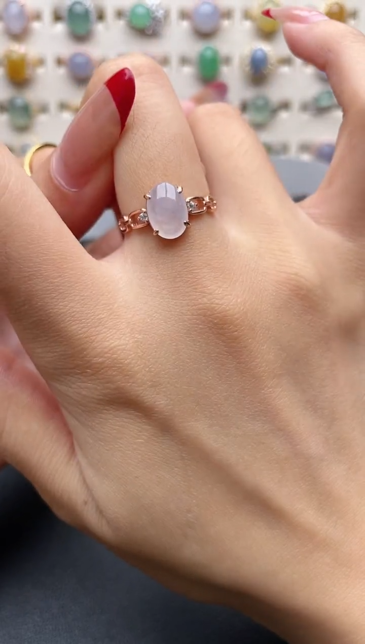 【闪购商品】翡翠戒指银S925镶嵌一物一证一礼盒