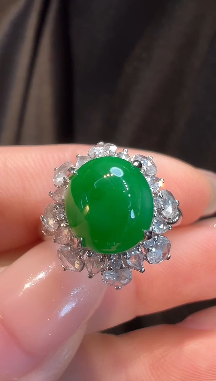 18K金镶嵌戒指翡翠AL6