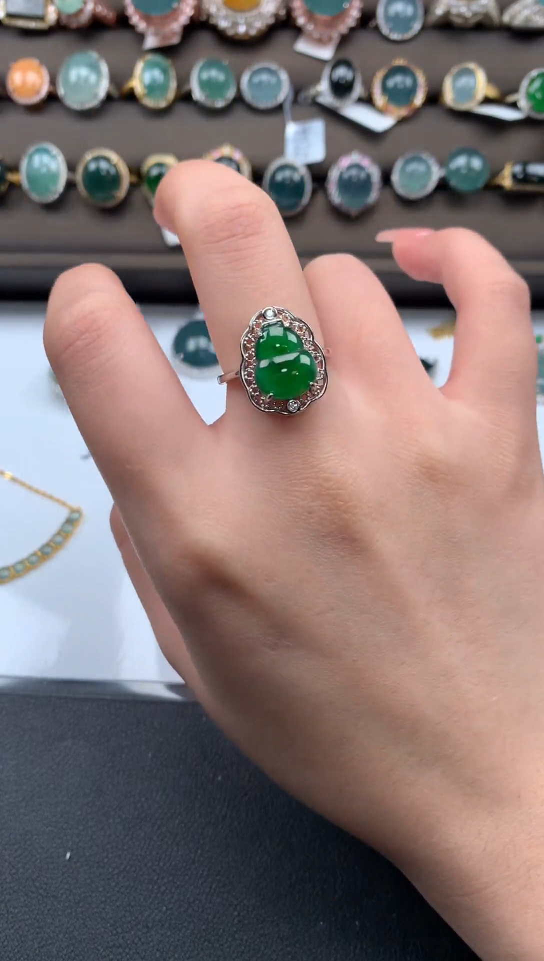 【闪购商品】翡翠戒指银S925镶嵌51241