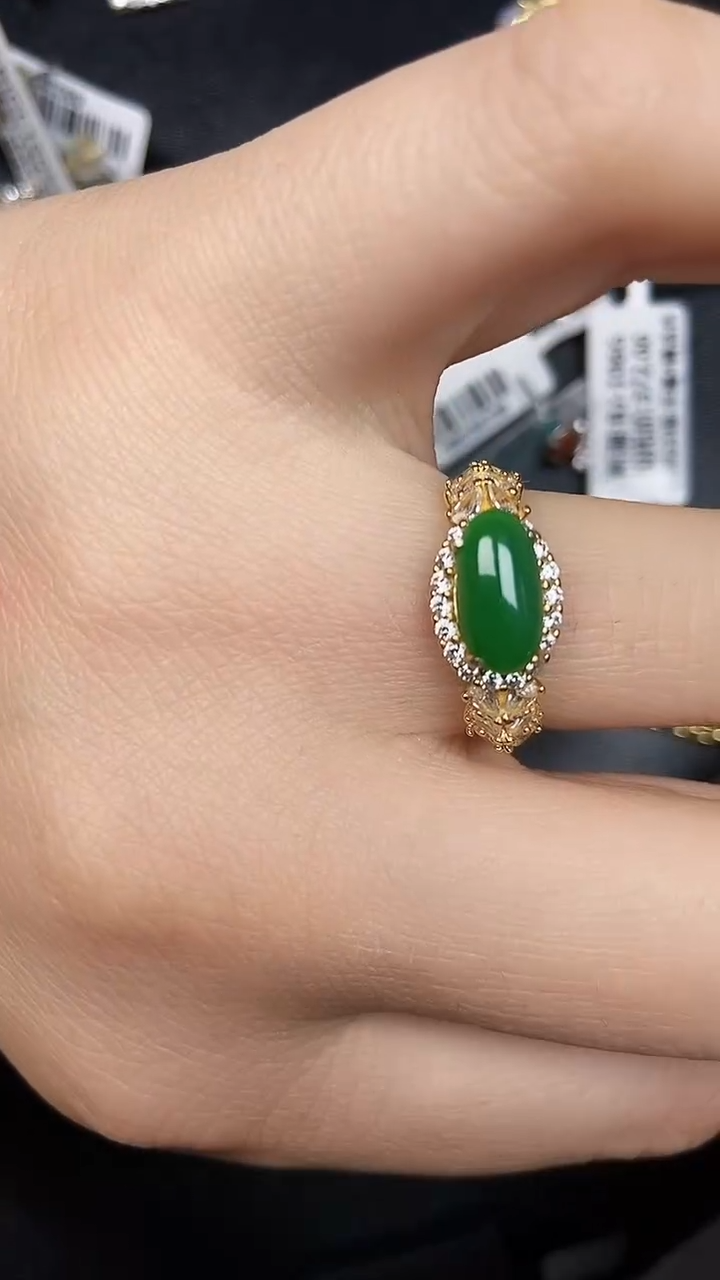 银S925镶嵌戒指翡翠1680
