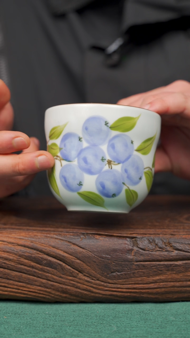 【闪购商品】瓷片86寻一缕瓷香杯釉下手工手绘瓷器