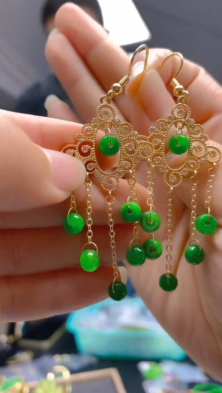 【闪购商品】翡翠耳饰合金0262翡翠耳钩