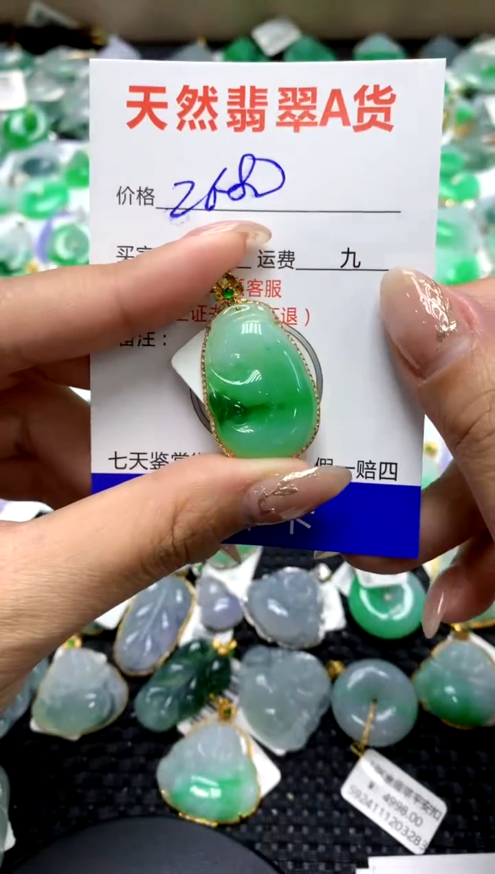 【闪购商品】翡翠颈饰18K金镶嵌1111111111111111