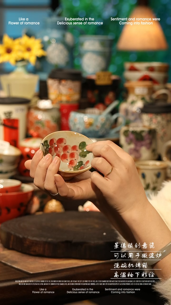 陶瓷景德镇高温釉下彩手工手绘款式